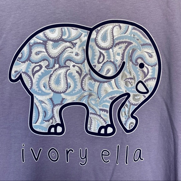 Ivory Ella Lilac Long Sleeve T-Shirt | Paisley Elephant Print | NWOT - Picture 2 of 6